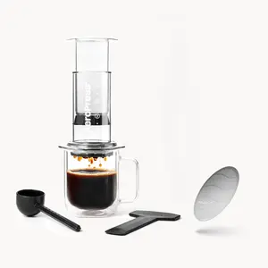 Aeropress Clear Coffee Maker & Stainless Steel Filter Bundle