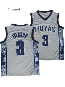 Men's #3 Iverson Basketball Jersey, Breathable Sleeveless Training Top, Sportswear Top, Workout Tops, Casual Sporty Style, Loose-Fitting, All Seasons, Sports Top