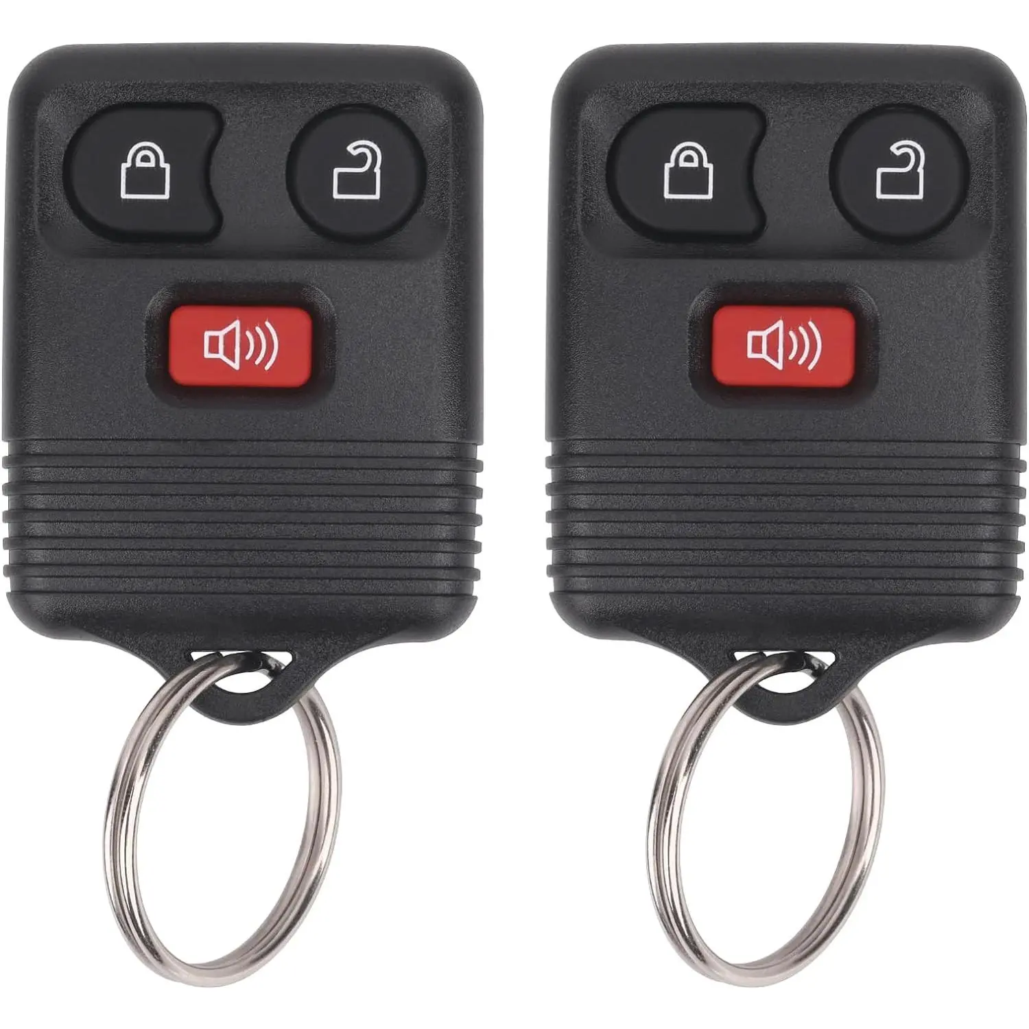 2-Pack 3-Button Automobile Keyless Entry Remote Key Fob - Easy-to-Follow Programming, Lock Unlock Function - Compatible with Ford F150,F250,F350,Escape,Expedition,Explorer,Ranger,Lincoln,Mercury,Mazda - Replacement for CWTWB1U331,CWTWB1U345