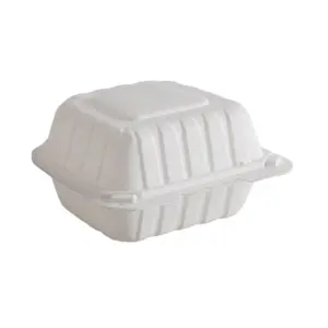 6 X 6 White 1 Compartment - 250 per Case Product Disposable tray food clamshell container