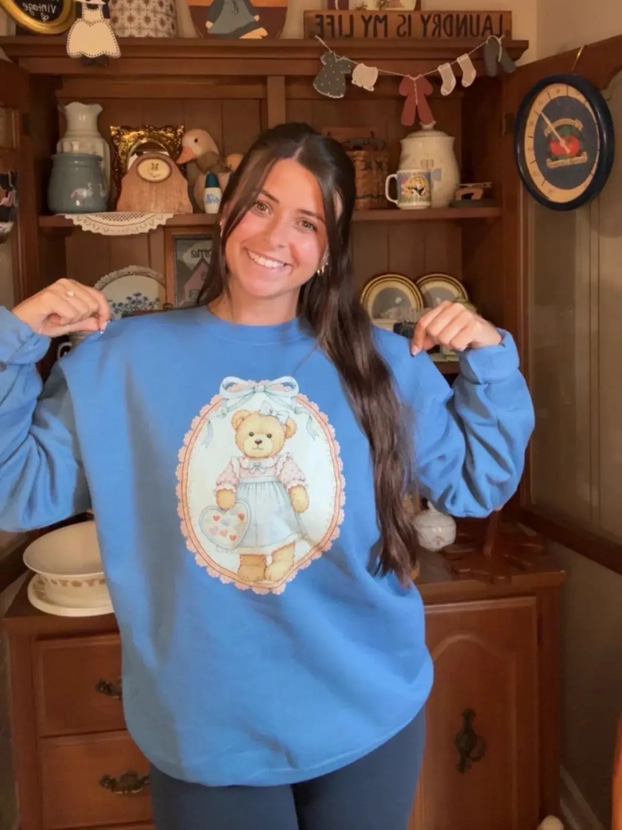Blue Teddy Bear Crewneck