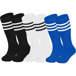 Z-CPB33  3 Pairs Toddler Soccer Socks - Kids Boys Girls Knee Socks