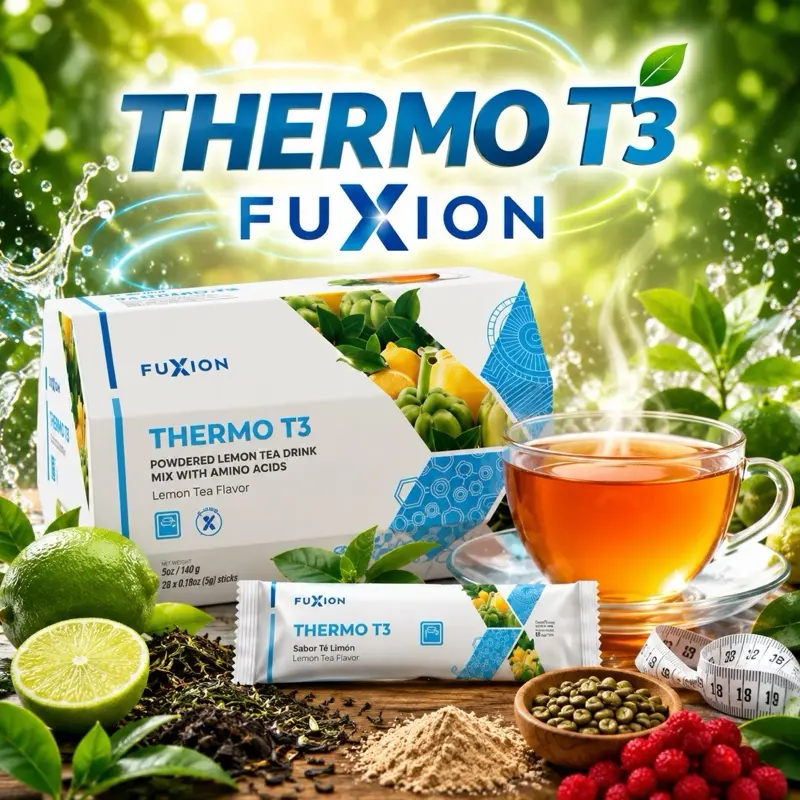 Fuxion Thermo T3 Lemon Botanical Citrus Tea - 28 Herbal Teabags, Plant-Based, Gluten-Free, Dairy-Free Nutritional Tea, Metabolism Support, On-the-Go Energy Boost Snack