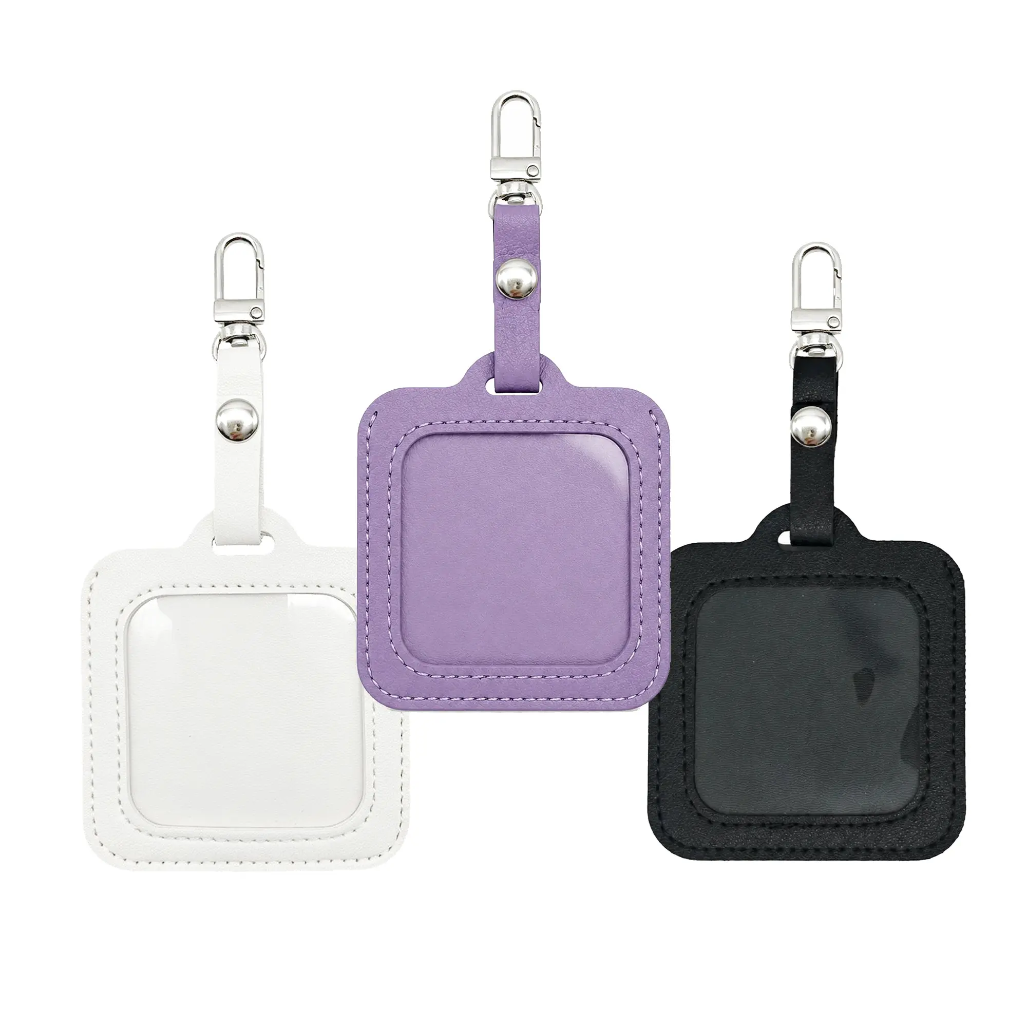 Unisex Petite Square Shape Needlepoint Fabric Charm, 2.25"×2.25" Everyday Key Fob & Bag Accessory, All-Season