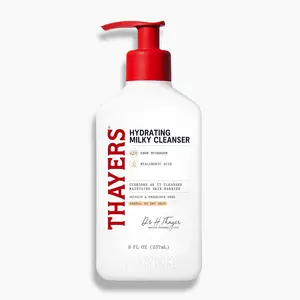 THAYERS Milky Hydrating Face Cleanser with Snow Mushroom, Hyaluronic Acid, Dermatologist Recommended Gentle Facial Wash, Hydrating Skincare for Dry, Sensitive Skin, Paraben Free, 8 FL Oz, Clear