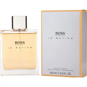 HUGO BOSS Boss In Motion Spray-On Men's Eau de Toilette - Long Lasting Aromatic Citrusy Fragrance with Citrus Blend, Peppery Accents, 3.3 fl oz (3.4 oz Equivalent), New in Box, Long Lasting Fragrance, Spray-On Men's Fragrance