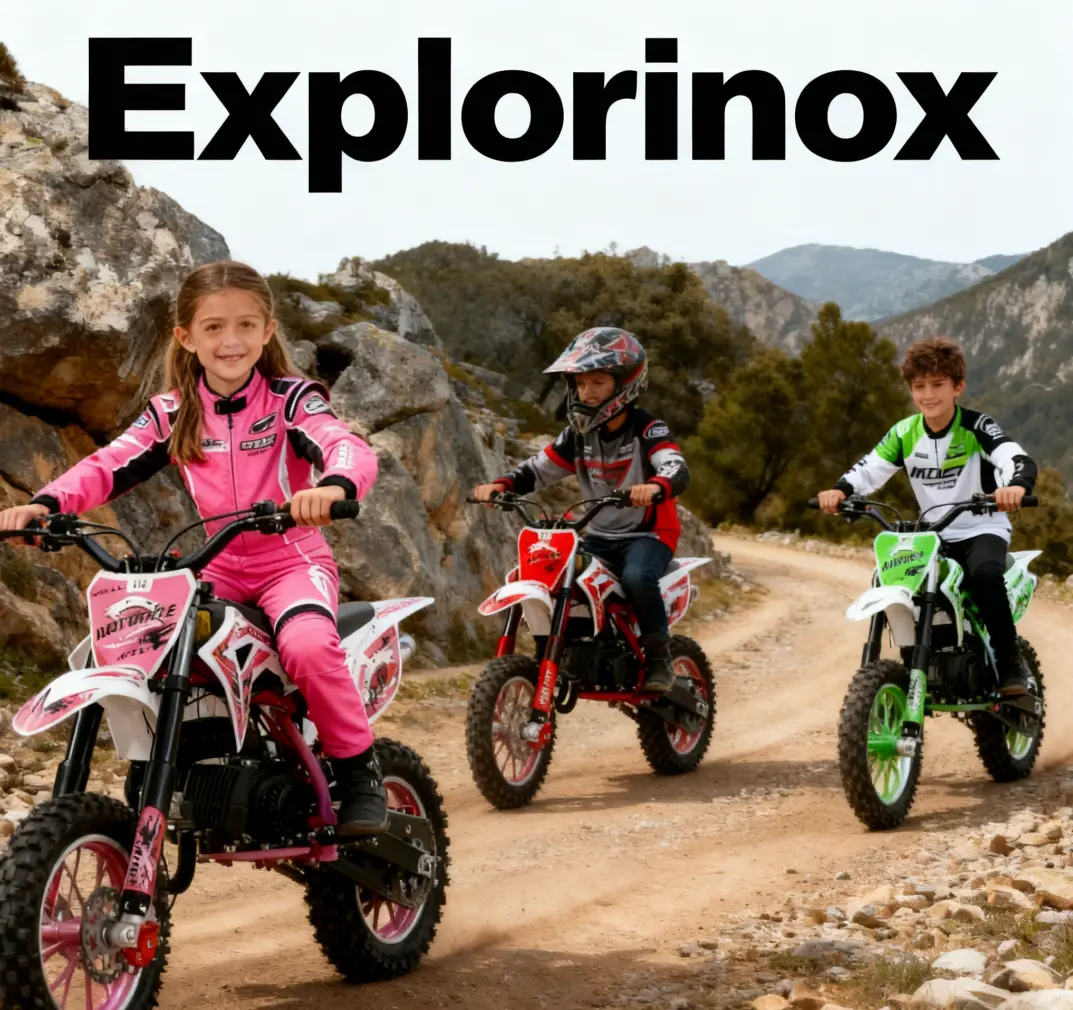 Explorinox Durable Kids' Off-Road Toy Bike (Basic Version) with Dual Disc Brakes, Waterproof Manual Start, Tool Kit for Safe Riding, Easy Control - MTB BMX Ride-On Toy