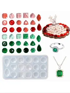 Crystal Resin Mold for DIY Jewelry Making, Silicone Gem Casting Moulds for Rings Earrings Necklaces Brooches, Jewelry Making Supplies, Handmade Craft Accessories, Beading Accessories, Beads and Accessories