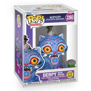 Funko POP KPop Demon Hunters - Derpy With Sussie (Glows in the Dark) Vinyl Figure with Epic Collectibles Premium Box Protector Included