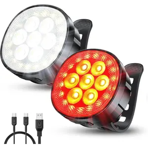 Bike Lights, [8+12 Modes & USB Rechargeable] Ultra Bright LED Bike Lights for Night Riding Front and Back Flashlight, IP65 Waterproof Bicycle Headlight and Tail Light Set for Cycling