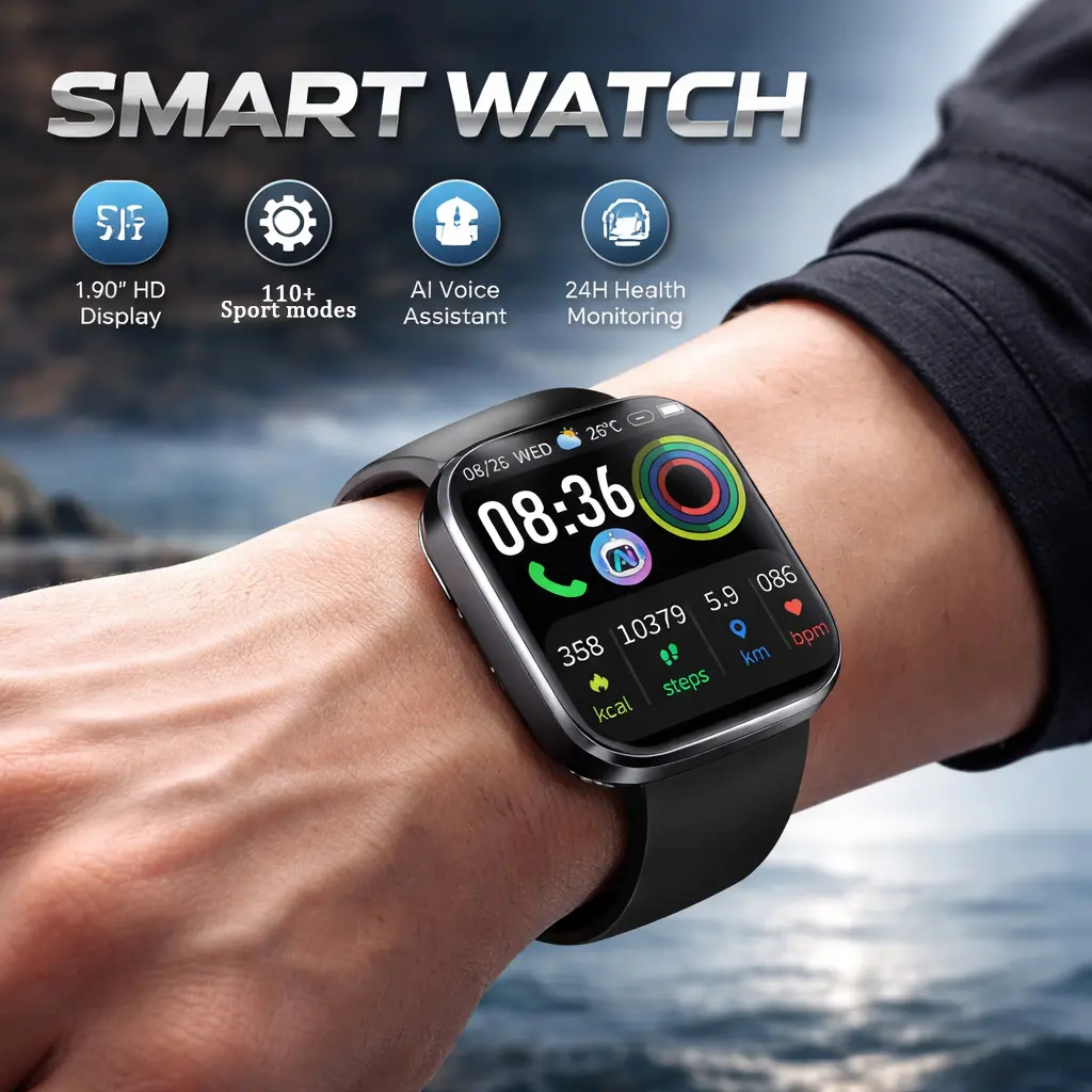 [DealsForYouDays]SummerWins Rolosar Wearable Smartwatch, Wireless Call & Message Alerts, AI Chatbot, 110+ Sport Modes, Full Touchscreen Fitness Tracker, Multifunctional Watch for Men Women, High-Definition Display, Long Battery Life (T70/P66/T30)