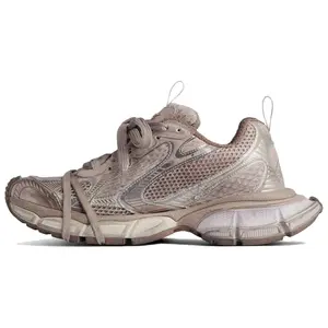Balenciaga 3XL Round-Toe Lace-Up Low-Top Dad Sneakers for Men in Taupe Trending Shoes, House White Official Shoes to Get / Maison Mihara