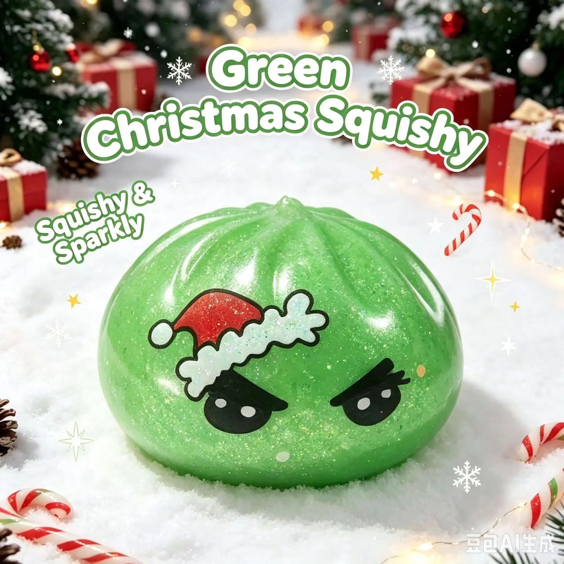 AGURE - Christmas slow-rebound maltose squeeze toy, 1/3/6-pack with a steam storage box, featuring Santa Claus, Christmas tree, reindeer, and snowman emoji designs; stress-relieving Christmas party blind box gift