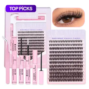 Mixed Length Individual False Eyelashes Kit, 1 Set Natural Look Eyelash Extensions, Self Grafting Curl Eyelashes, Eye Makeup Accessories for Women & Girls, DIY Lash Kit, Cosmetic #TOP PICKS