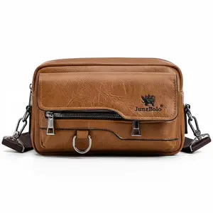 Retro PU Leather Clutch Shoulder Bag, Large-Capacity Multi-Functional Portable Business Purse