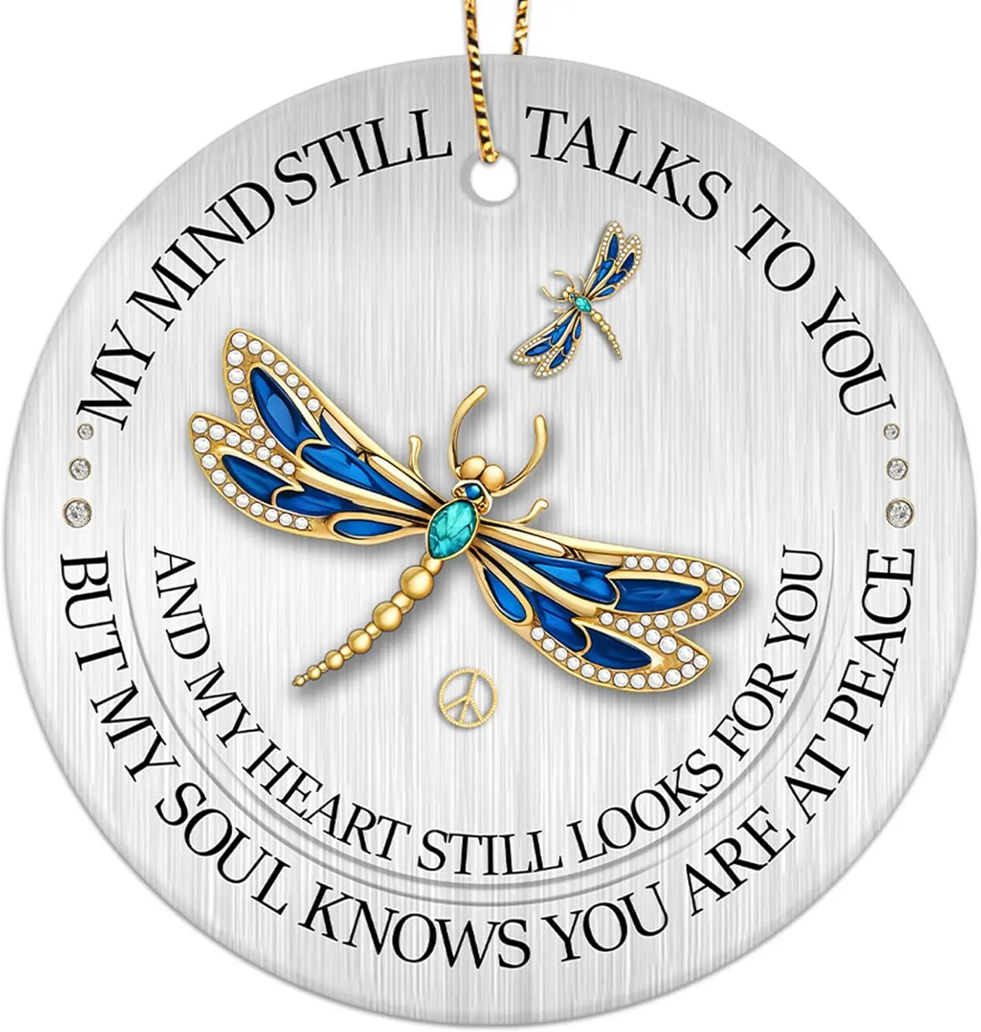 Ornament for Christmas Tree, Sympathy Gifts for Loved Ones, Printed Ceramic Ornament 2024, Dragonfly Ornament, Memories Ornament