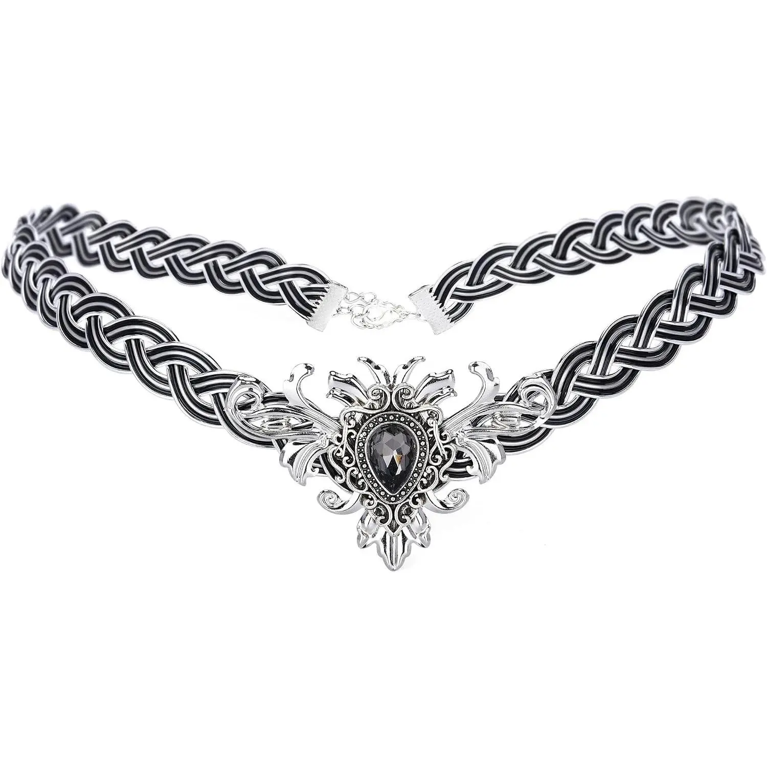 Crown Circlet V-shaped Braided Headpiece Tiara Medieval Viking Cosplay Headband for Renaissance Wedding Prom