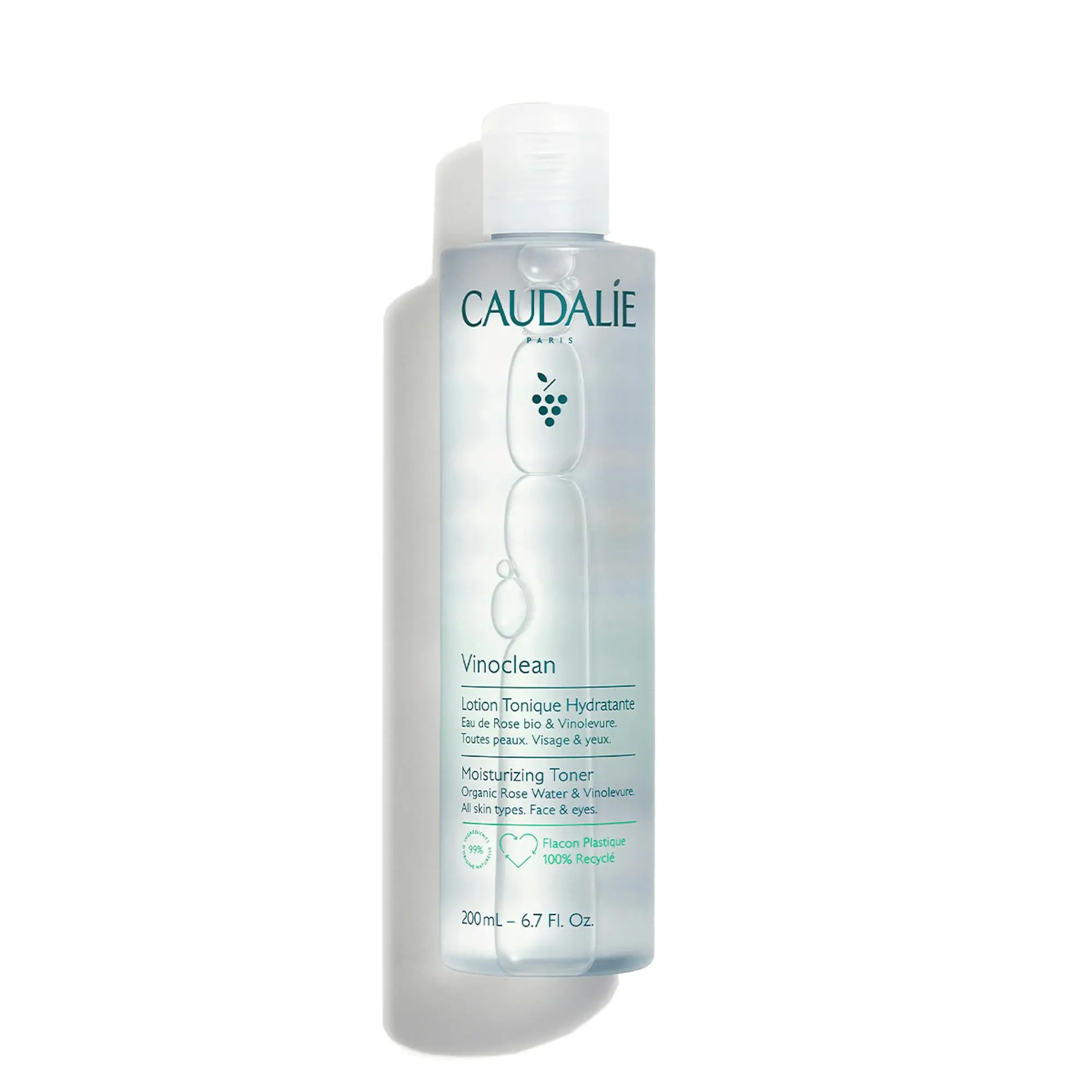 Caudalie Vinoclean Rose Water Moisturizing Toner, Luxury Flower-Infused Vegan Cleanser & Moisturizer, Scent, Radiant, Gentle, Hydrate, Soothing, Calming, Selfcare