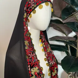Head scarf embroidered with coin شالات مطرزه مع ليرات عصملي Embroidery Shawl