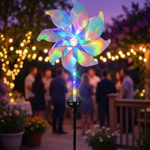 Solar Windmill Garden Stake Light, Ideal for Courtyard, Pathway, Walkway, Summer Decor, Kids Party Decoration, 1 Piece