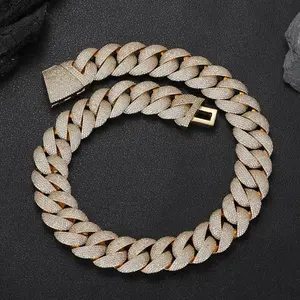 Hip Hop Ear Accessories 22mm Bubble Cuban Necklace  Personality Dense Inlaid Zircon Men's Necklace Holiday Gift gldmen'schain Daily Pav��