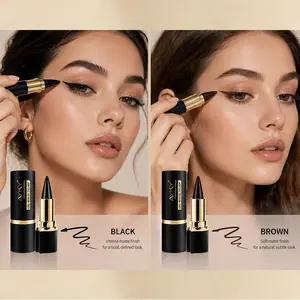 2Pcs Brown & Black Gel Eyeliner Pencil, Waterproof Smudge Proof, Long Lasting Quick Dry Matte Eye Liner, Ultra Smooth Eye Liner Pencil for Beginners,