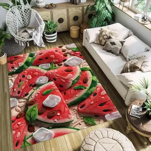 Watermelon Ice Platter 2D FLATStylish and creative printed rugs, hallway/balcony rugs, bathroom/entrance doormats, home décor, living room/bedside rugs, Halloween/Christmas/birthday gifts.