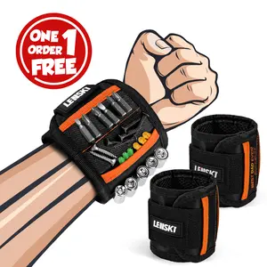 [1 Order=1 Free] 15pcs Magnets Magnetic Wristband for Men - Strong Tool Holder for Screws & Nails | Cool Gadget for Mechanic & DIY, Practical Father's Day Gift for Dad