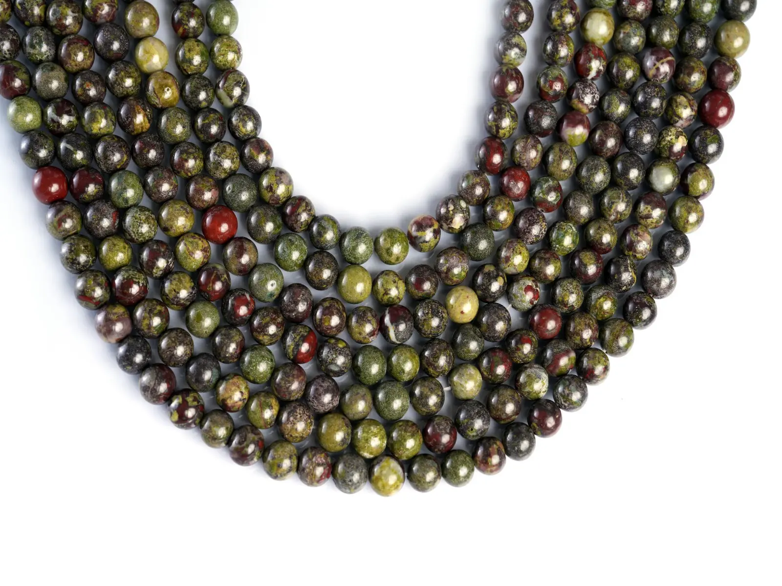 Authentic Natural Dragon Blood Jasper Round Beads - Smooth Finish, 4mm/6mm/8mm/10mm Multi-Size String, 15.5 Inches Long for Jewelry Making - AS & JG Natural Stone Beads, 96Pcs/Strand, Healing Properties, Crafted, Premium Quality, Vibrant Aesthetic, Unique