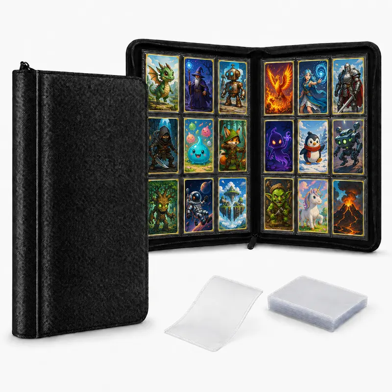prosafe card binder ProCase 4 Pocket Top Loader Binder, Hold 144 Cards in Toploaders -Black quality protection for trading cards of all typesincluding sports cards Pro-Safe 9-Pocket Zippered Trading Card