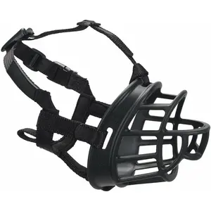 ULTRA MUZZLE - Patented Humane Design, Breathable, Dog can Pant and Drink, Adjustable, Padded, Training Muzzle for Medium-sized Dogs, Prevents Biting, Wildlife Scavenging (Size 4, Black) Adjustable Breathable Dog Muzzle