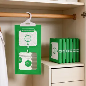 Hanging Calcium Chloride Dehumidification Bag For Wardrobe Moisture Absorbing Desiccant Bag Anti Moth Anti Mold Damp Proofing Dehumidifier For Closet Camphor Aromatherapy Blocks Wooden Incense Holder