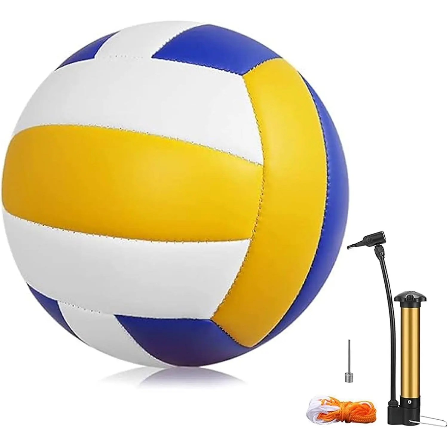 Volleyball, 1 Pack Official Size 5 Soft Touch Recreational Volleyballs- PU Leather Indoor Outdoor Volleyballs for Beach Play, Game,Gym, -Includes Ball Pump