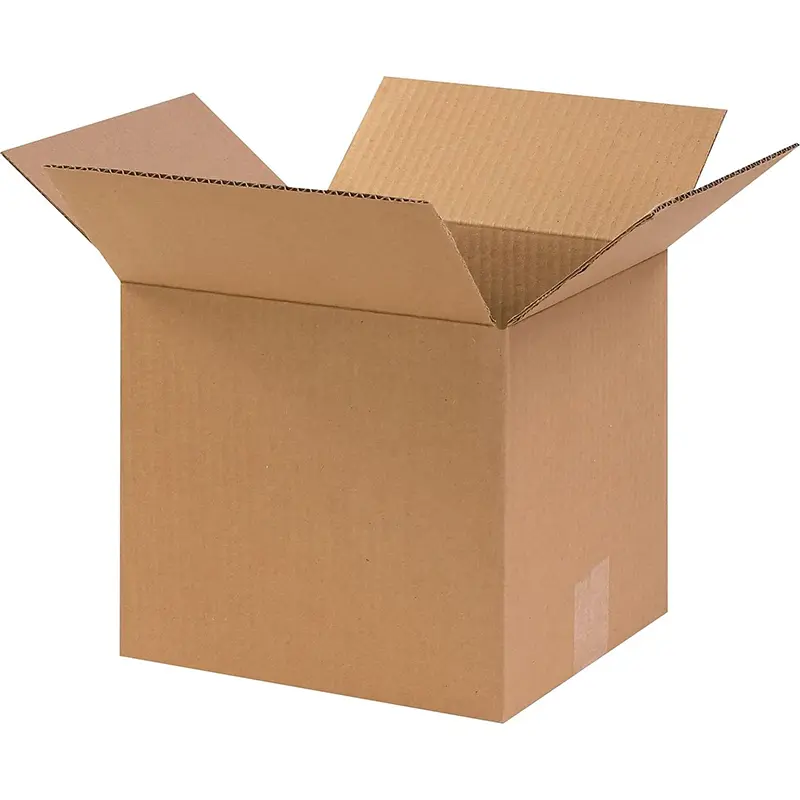 Eco-Friendly Foldable Collapsible Rectangle Corrugated Cardboard Boxes, 10"L x 10"W x 10"H Flat Pack of 5, for Shipping, Moving & Office/Business Storage (Computers & Office Postal Supplies)