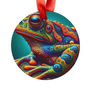 Psychedelic Toad Acrylic Ornament, Trippy Christmas Decor