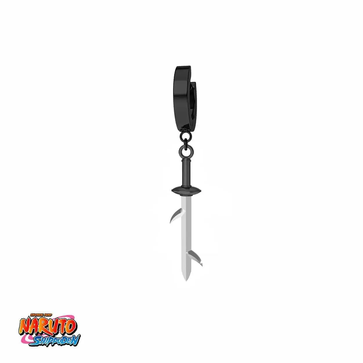 Naruto Fang Sword Earring - Stainless Steel with Two-Tone Design, Officially Licensed Product