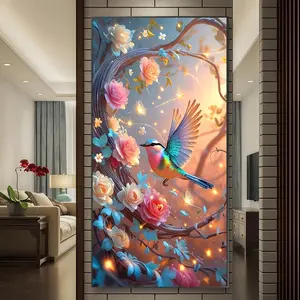 Flower and Bird Pattern DIY Diamond Arts Colorful Painting Kit without Frame, DIY 5D Diamond Arts Colorful Painting Kit, Wall Art Decor for Home, Diamond Painting Kits