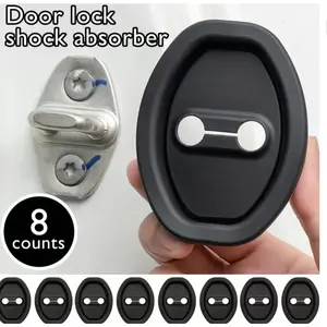 8pcs Car Door Lock Silicone Cover, Silent Vehicle PadStable Exterior Accessories for Automobile QuietnessNoise Reduction Protective Silicone Guard