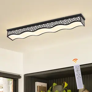 45.28" Dimmable LED Flush Mount Ceiling Light,Adjustable Color Temperature & Remote Control,35 W Vintage Luxury Ceiling Light