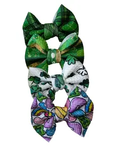 St. Patrick’s Day Hair Bows | Lucky Shamrock Bows |  Hair Clips | Handmade Green Bows