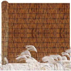 Reed Fencing,4FT X 16.4FT Reed Screen Balcony Reed Fence  Screen Fencing for Outdoor Backyard Patio(Brown)