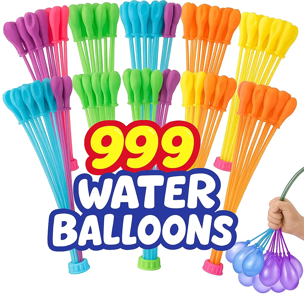 Water for Kids Adults Balloons with Refill Kits Quick Fill Balloons Set, Summer Splash Party, Easy Quick Fun Outdoor Backyard Summer Water Toys for Pool (999pcs)