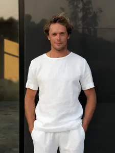Mens linen t-shirt, Summer t-shirt, white t-shirt, Shirt for men, Basic t-shirt, Mens organic clothes, Stylish t-shirt, Natural shirt