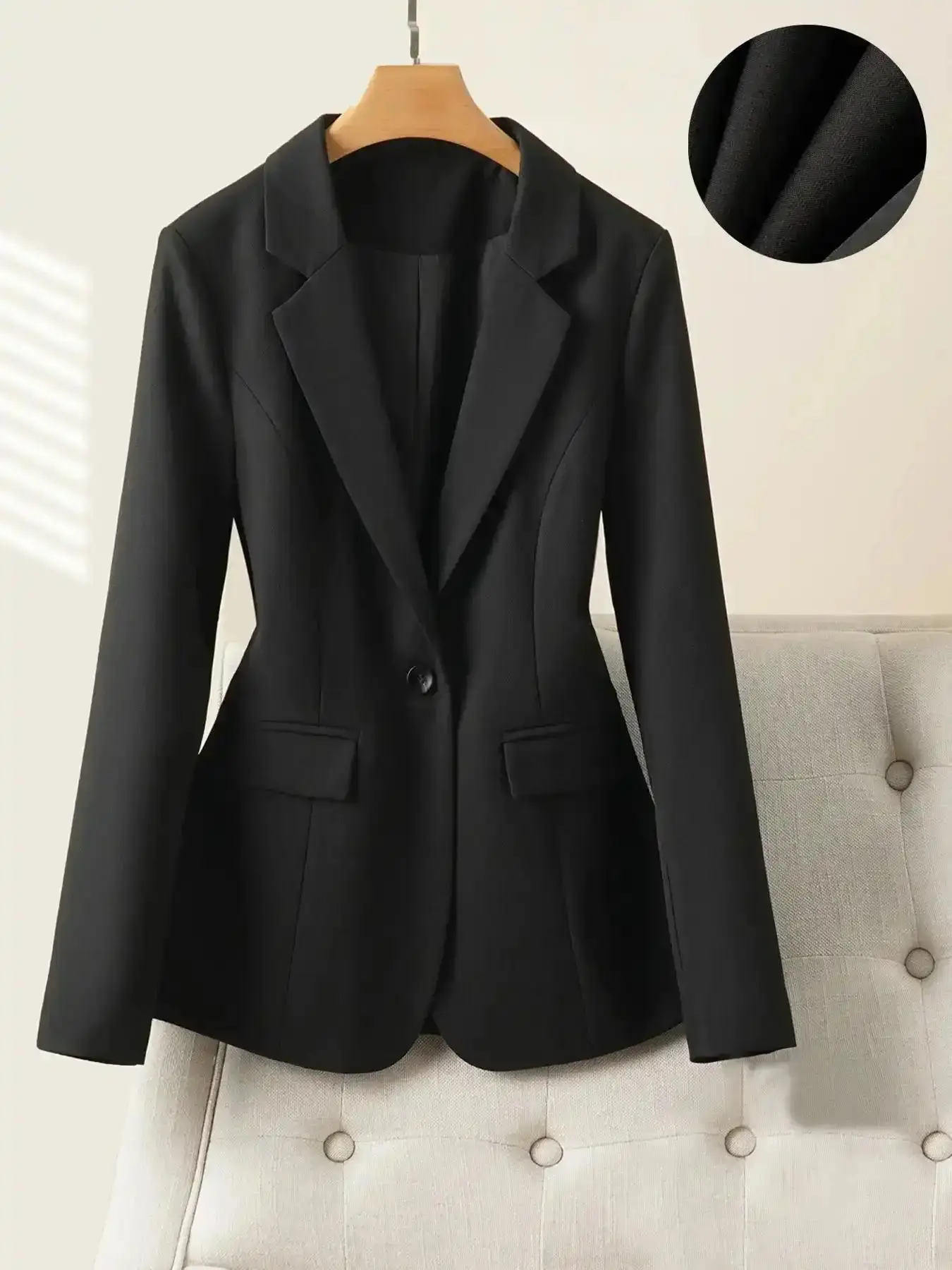 Women Fashion Collared Blazer Jacket Fitted Professional Office Stylish Ladies Suit Coat Elegant Workwear Outerwear 2026