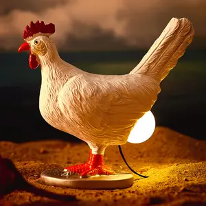 Cute Chicken Egg Lamp LED Night Light Resin Chicken Desk Lamp USB Warm Light Decor Gift for Kids Friends Easter Birthday Home Decoration Funny Toy Hunt Easter Gift Lighting