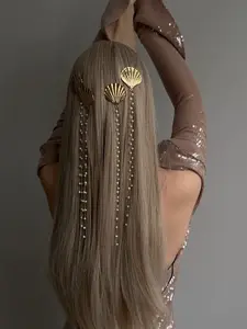 Shell Hair Clip, Novel Design Pearl Fringe Hair Chain, Versatile Style Headwear, Fashionable Accessory for All Occasions