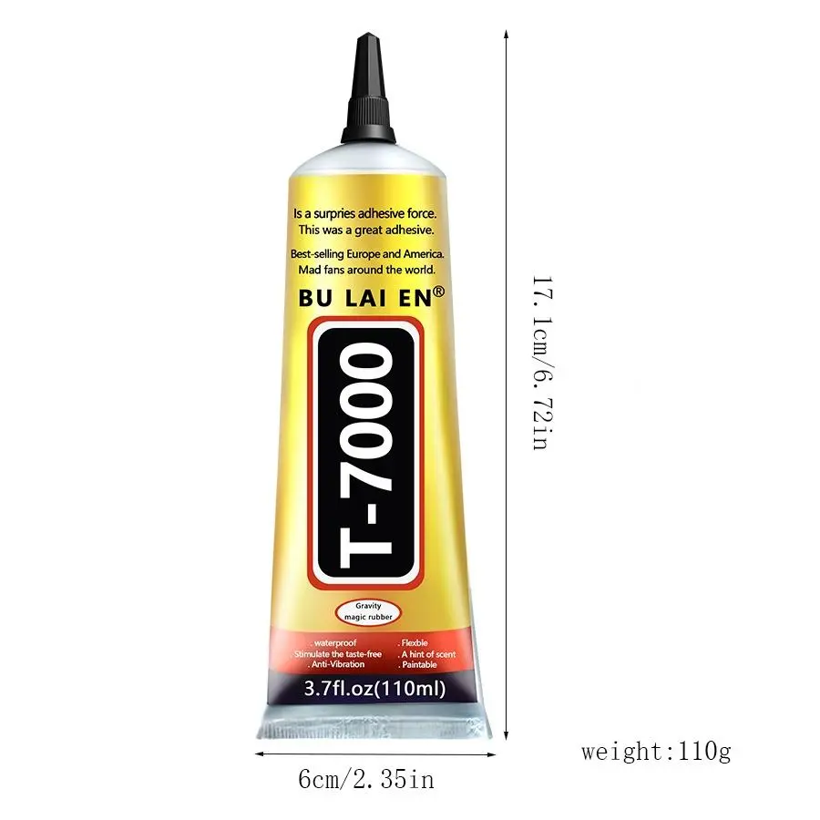 1PC 110ml T-7000 Black Waterproof Flexible Anti-Shock Industrial Adhesive Precision Glue for Electronic Repair, Craft Making, Jewelry Projects (Tools & Hardware)
