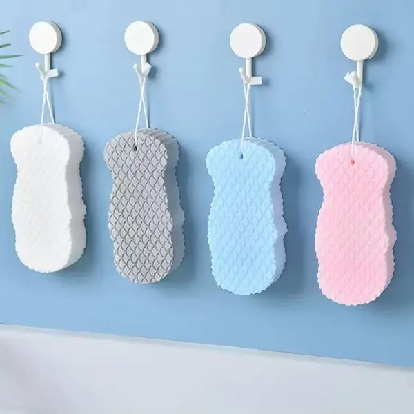 4 count Magic Exfoliating Bath Sponge, 3D Super Soft Exfoliating Bath Sponge, Skin Friendly and Reusable,Alternative to exfoliating Gloves