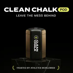 Clean Chalk Pod - Magnetic, No-Mess, Refillable Sports Chalk System for Elite Athletes - Pre-Loaded with Super Grip Chalk for Top Performance