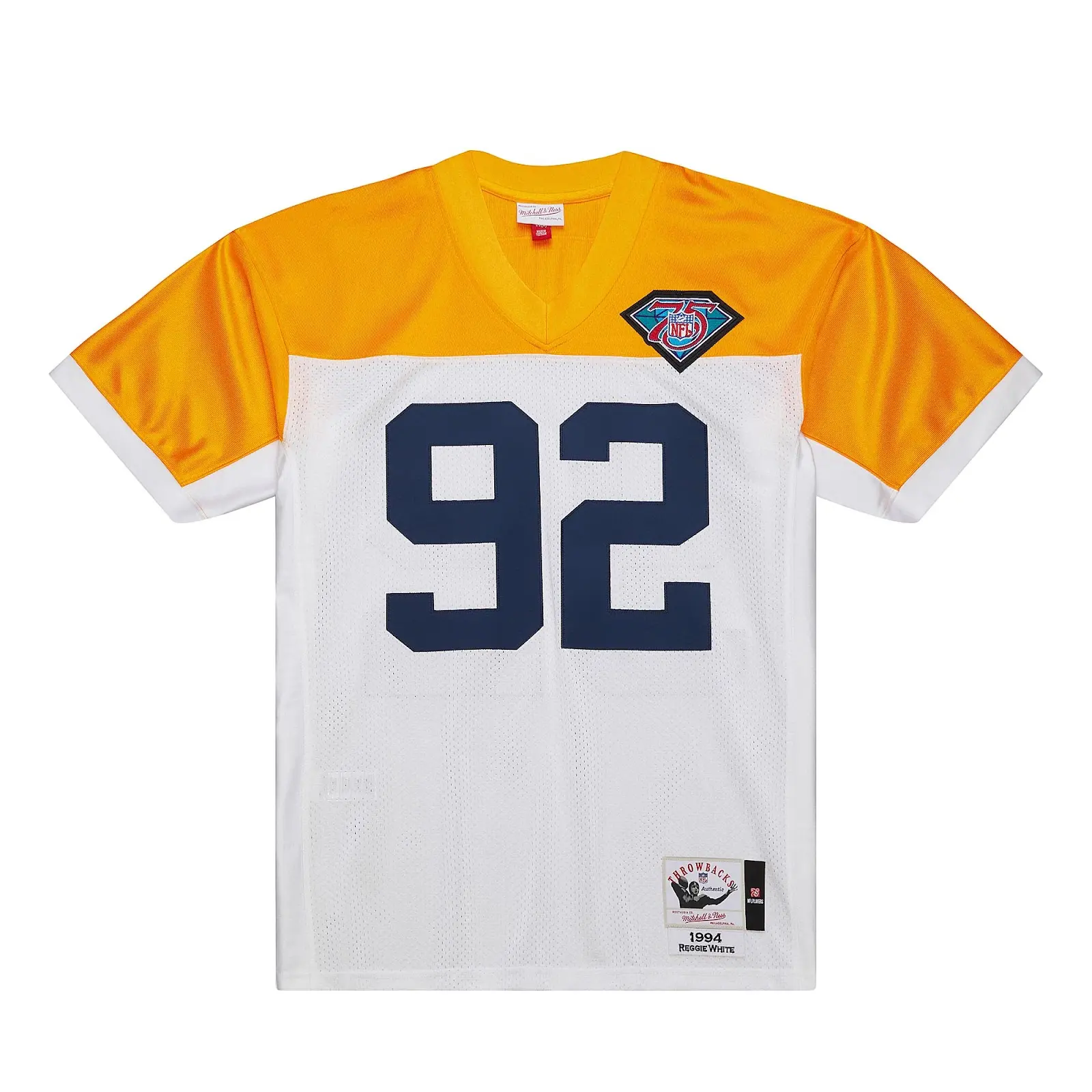 Reggie White Green Bay Packers 1994 White Authentic Jersey - Mitchell & Ness NFL Throwback, 90s Retro Football Jersey
